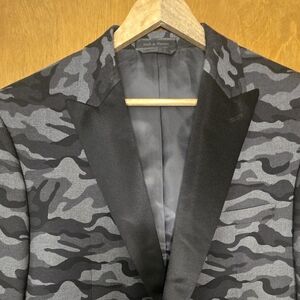 Tallia Camouflage Camo Blazer size 44R Black Gray 44